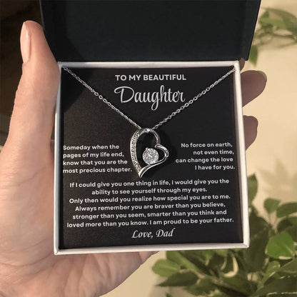 To My Daughter Forever Love Necklace, Proud To Be Your Father Forever Love Necklace