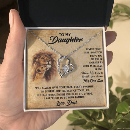 To My Daughter Necklace  Father Daughter Necklace  Father To Daughter Christmas Gift From Dad  Bonus Daughter Necklace Gifts From Dad Forever Love Necklace