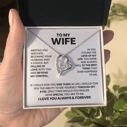 Wife Heart Necklace  Meeting You Was Fate Forever Love Necklace