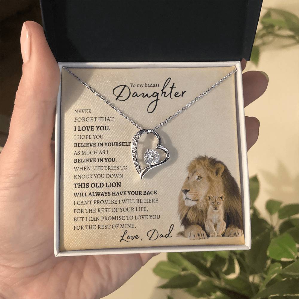 To My Daughter From Dad Forever Love Necklace