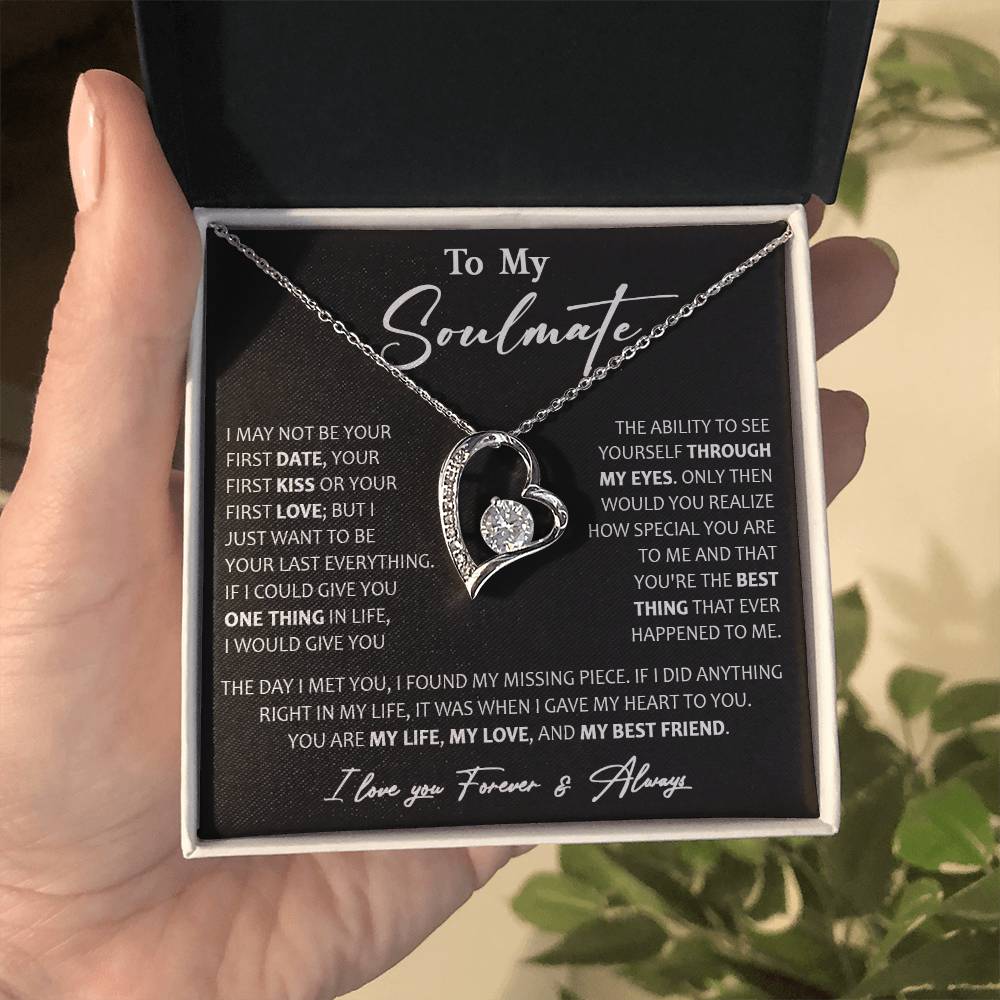 To My Soulmate Necklace, Christmas, Valentine Gift For Her, Gift For Soulmate Forever Love Necklace