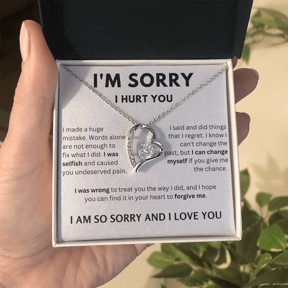 I'M Sorry I Hurt  You - White Forever Love Necklace