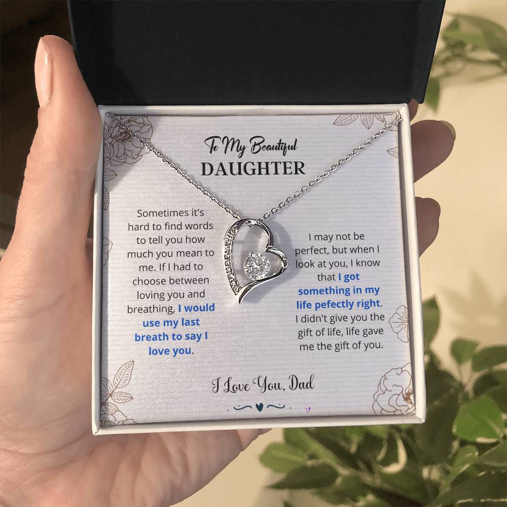 Daughter - I Love You Forever Love Necklace Gift For Daughter, Gift From Dad, Daughter Gift, Daughter Necklace, Father Daughter Gift, Birthday Gift Forever Love Necklace