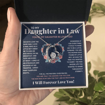 To My Daughter In Love Heart Necklace Gift Set Forever Love Necklace