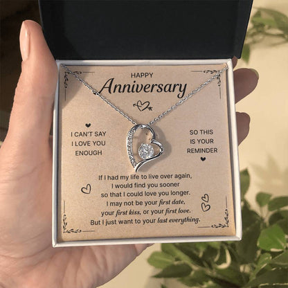 Happy Anniversary Last Everything Forever Love Necklace Forever Love Necklace