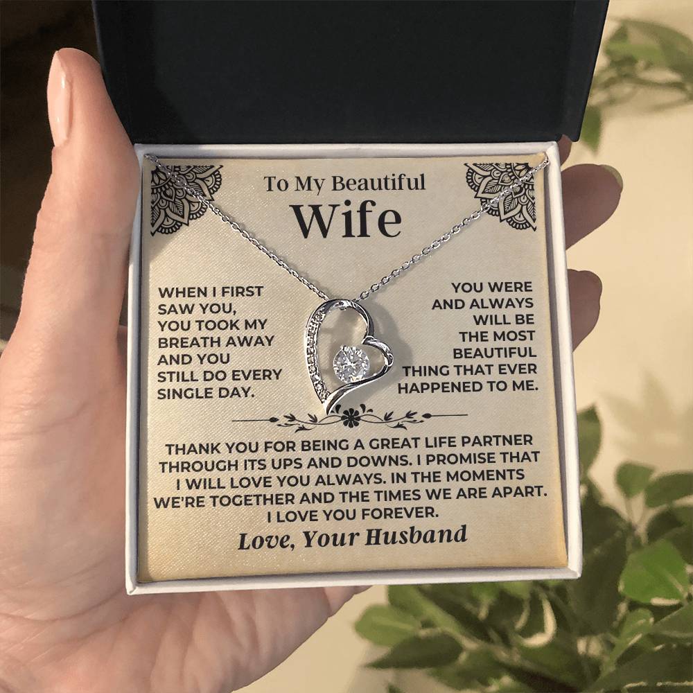To My Beautiful Wife - Forever Love Gift Set - Ss545 Forever Love Necklace