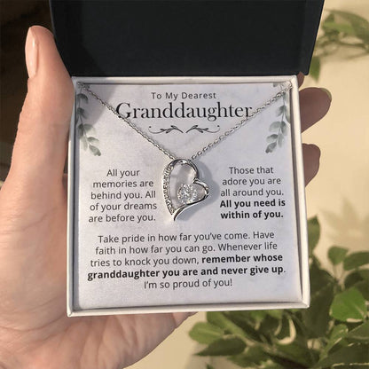Granddaughter, All You Need Is Within You - Forever Love Necklace Forever Love Necklace