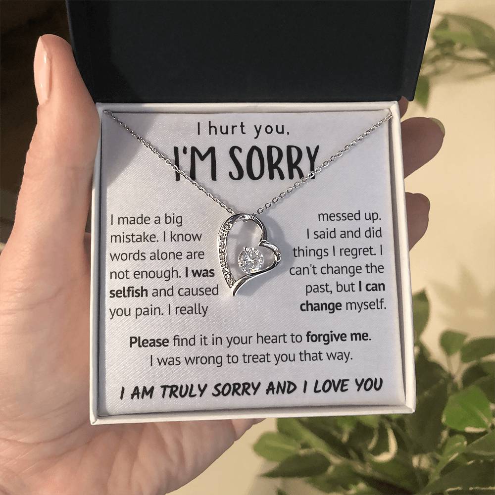 Forgive Me Necklace, Apology Jewelry, Sorry Gift Wife, Sorry Gift Girlfriend, Sorry Gift Friend, Sorry Gift, Sorry Card, Heartfelt Message Forever Love Necklace