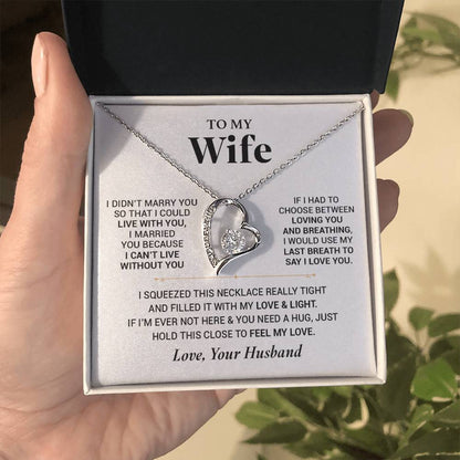 To My Wife Necklace, Christmas Gift For Wife, Christmas Gifts For Her, Wife Gift Forever Love Necklace