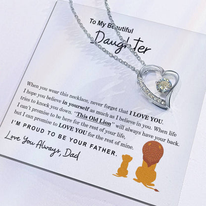 To My Beautiful Daughter Necklace, Daughter Gift From Dad, Father Daughter Gift, Christmas Gift, Unique Daughter Birthday Graduation Gift Forever Love Necklace
