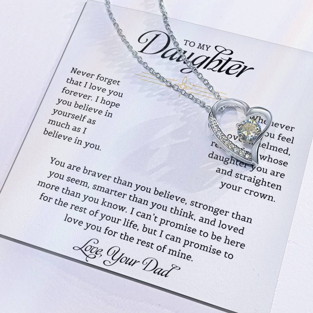 To My Daughter  Never Forget That I Love You - Forever Love Necklace Forever Love Necklace