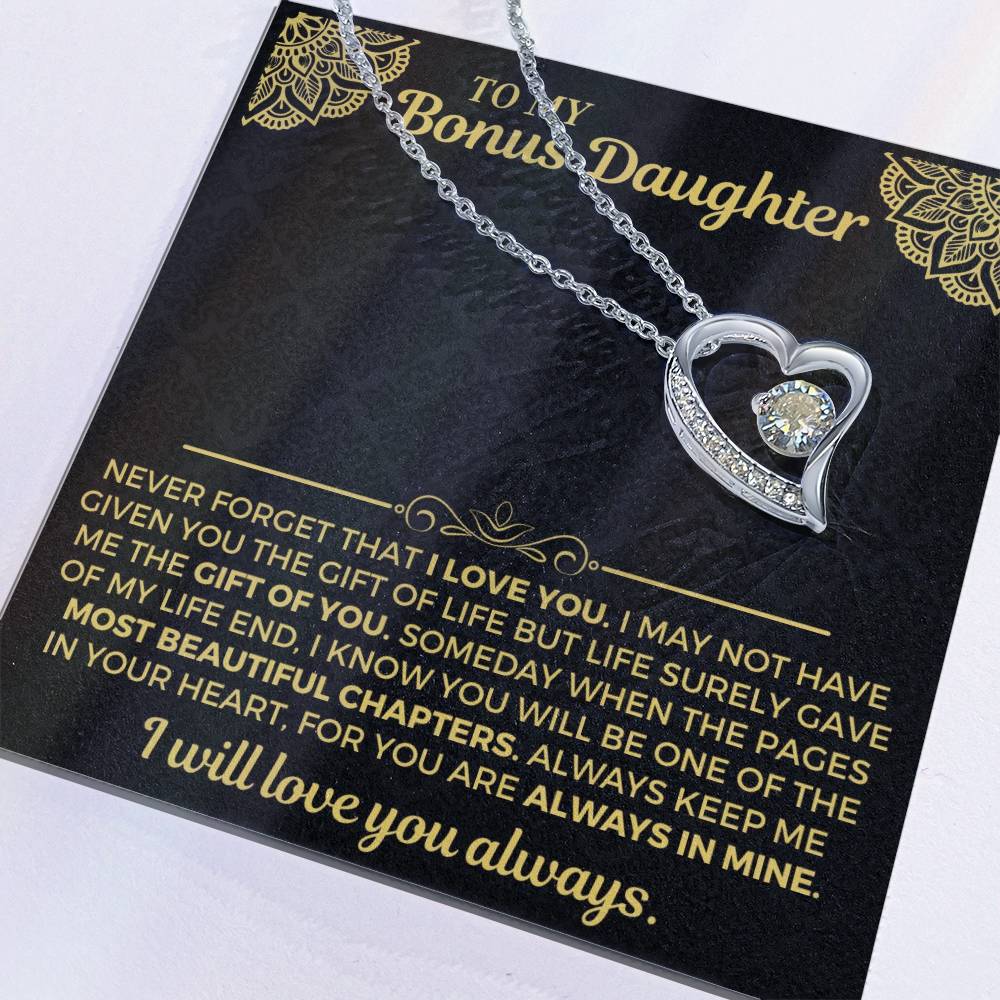 To My Bonus Daughter - Forever Love Gift Set - Ss558 Forever Love Necklace