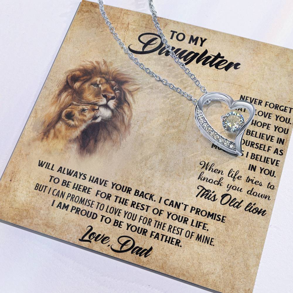 To My Daughter Necklace  Father Daughter Necklace  Father To Daughter Christmas Gift From Dad  Bonus Daughter Necklace Gifts From Dad Forever Love Necklace