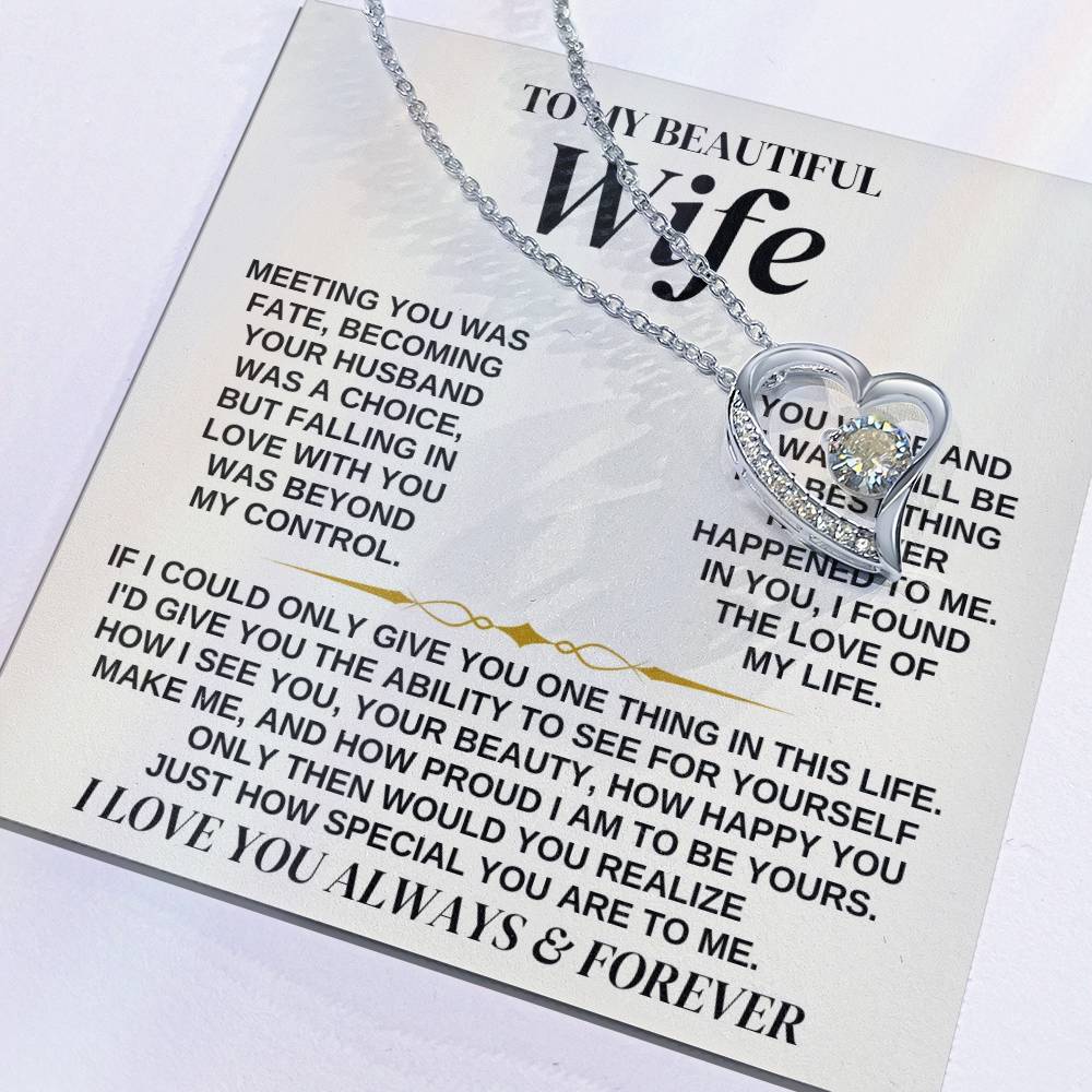 To My Beautiful Wife - Forever Love Necklace Gift Set - Ss323 Forever Love Necklace