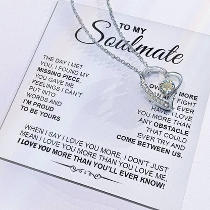To My Soulmate  I Love You More  Forever Love Necklace Forever Love Necklace