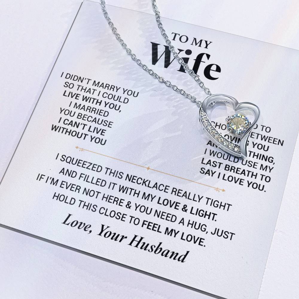To My Wife Necklace, Christmas Gift For Wife, Christmas Gifts For Her, Wife Gift Forever Love Necklace