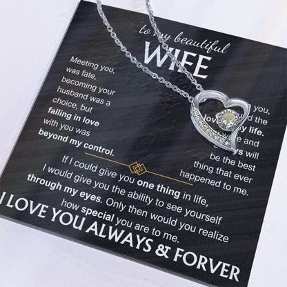 To My Beautiful Wife - Meeting You Was Fate Forever Love Necklace
