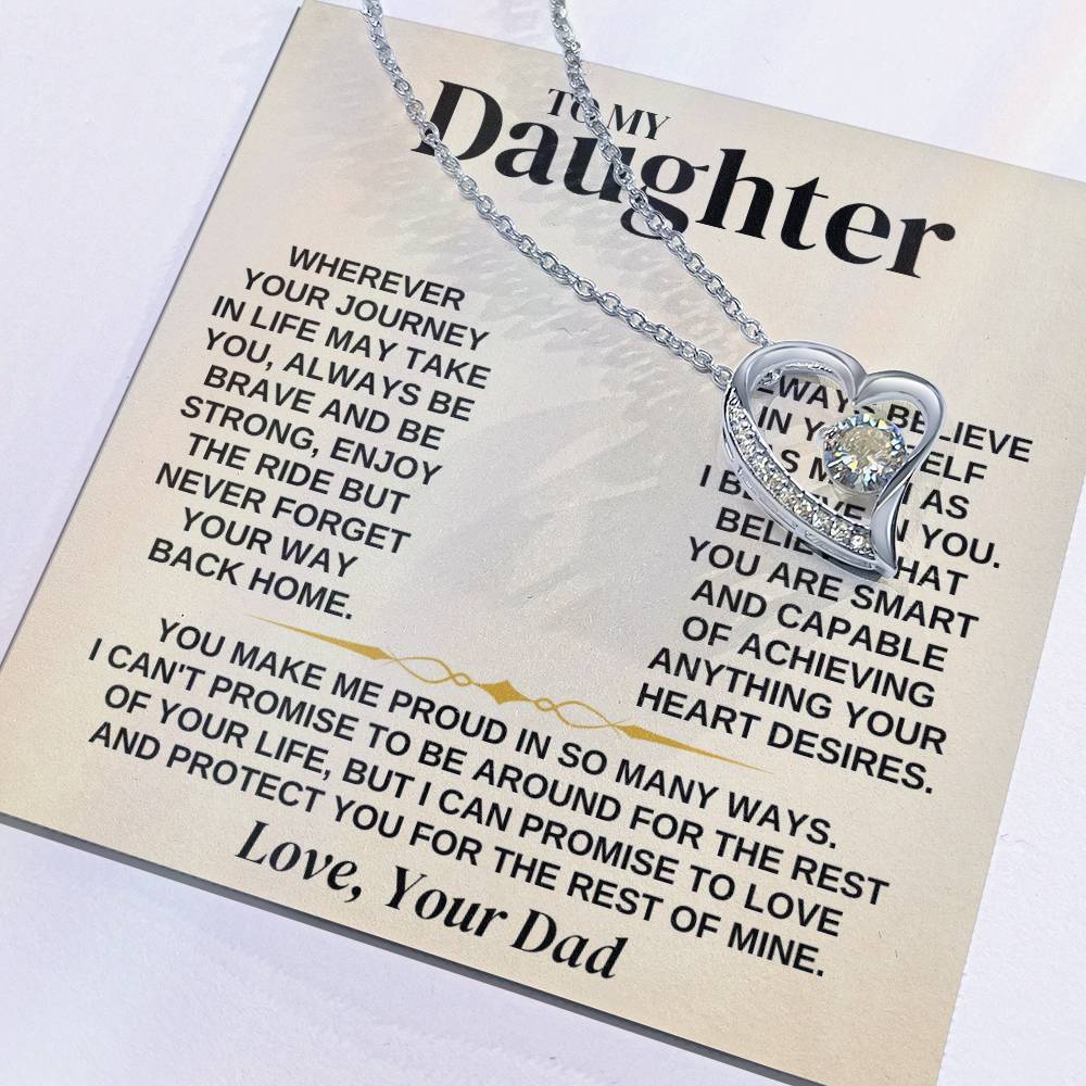 To My Daughter - Love Dad - Necklace Gift Set - Ss318 Forever Love Necklace