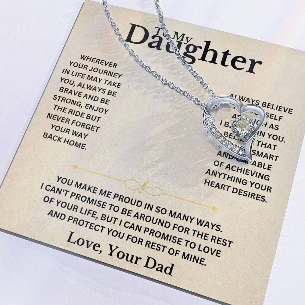 To My Daughter - Love Dad - Necklace Gift Set Forever Love Necklace