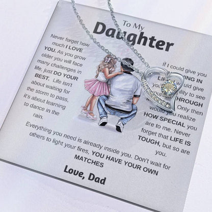 To My Daughter  Just Do Your Best  Forever Love Necklace Forever Love Necklace