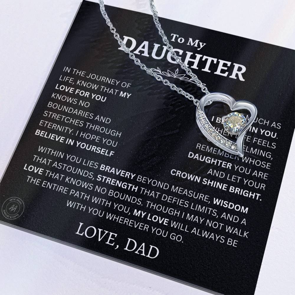 Gift For Daughter From Dad Let Your Crown Shine Bright Necklace Forever Love Necklace