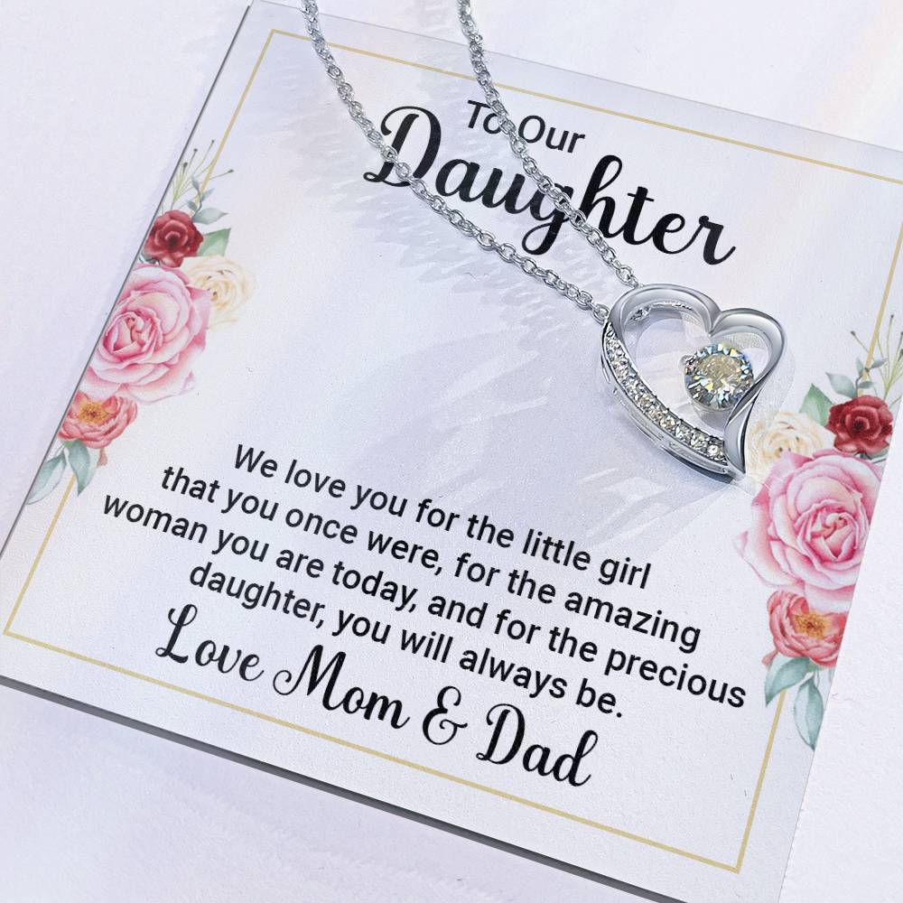 Heartstrings - Forever Love Necklace - Daughter Little Girl You Once Were Forever Love Necklace