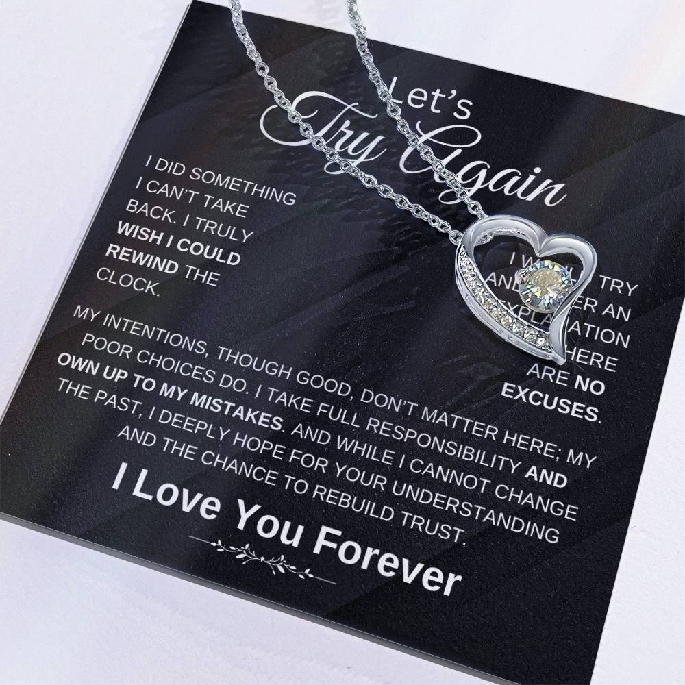 Let'S Try Again  Forgive Me Forgifor Ever Love Necklace  Wife Soulmate Girlfriend Forever Love Necklace