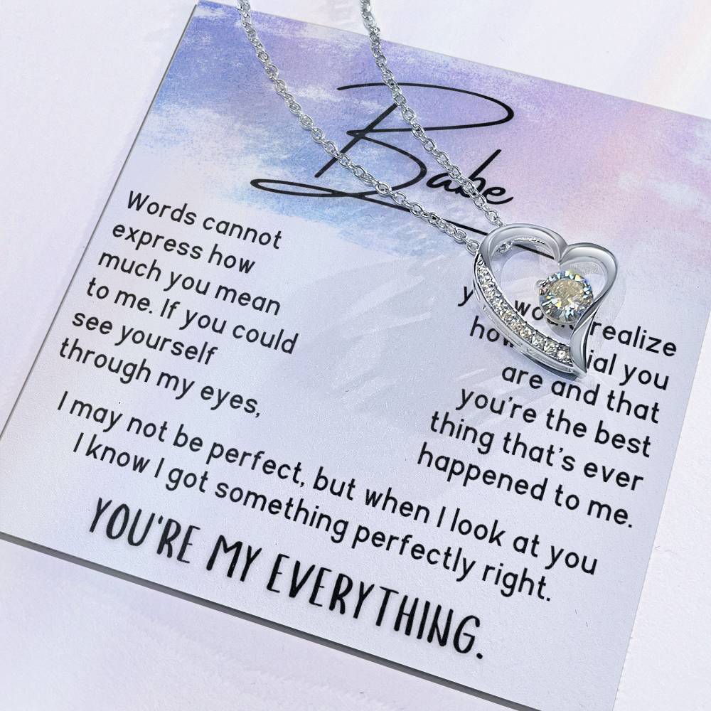 Babe Necklace - You'Re My Everything - Brush Stroke Forever Love Necklace