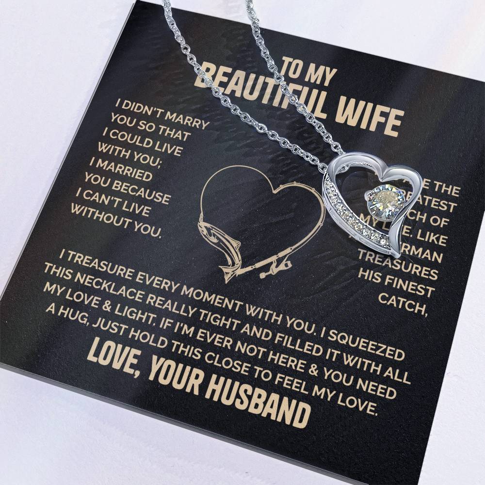 Beautiful Wife Heart Necklace  Love Husband Forever Love Necklace
