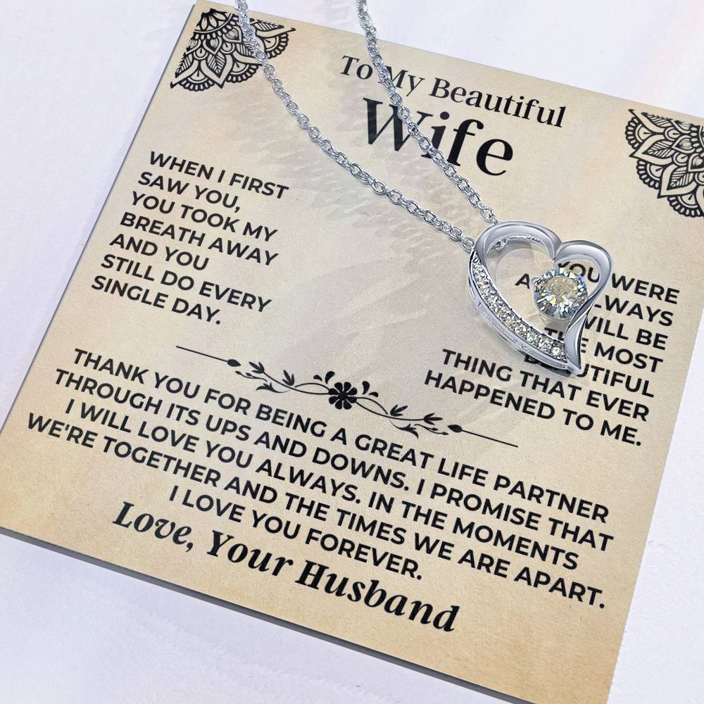 To My Beautiful Wife - Forever Love Gift Set - Ss545 Forever Love Necklace