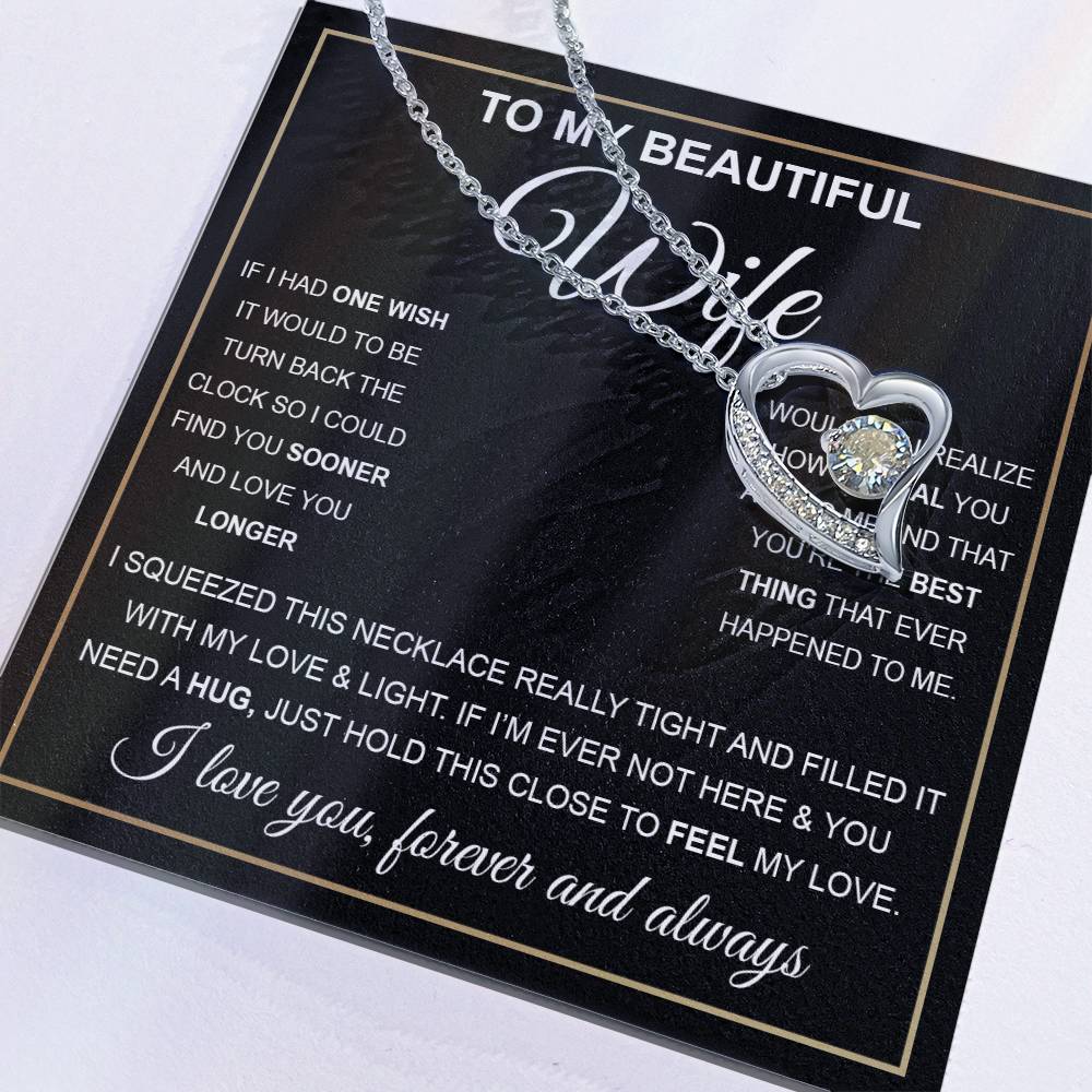 To My Beautiful Wife Gift Set Forever Love Necklace
