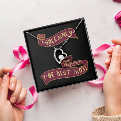 I Solemnly Sweat That You Are The Best Mom Heart Necklace Black 1 Forever Love Necklace