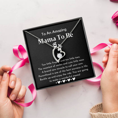 To An Amazing Mama To Be Pregnancy Gift For Friend Gift For First Time Mom Pregnancy Gift For Best Friend Gift For Mom To Be Necklace Forever Love Necklace