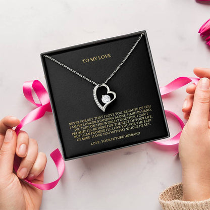 To My Love Heart Necklace..never Forget Forever Love Necklace