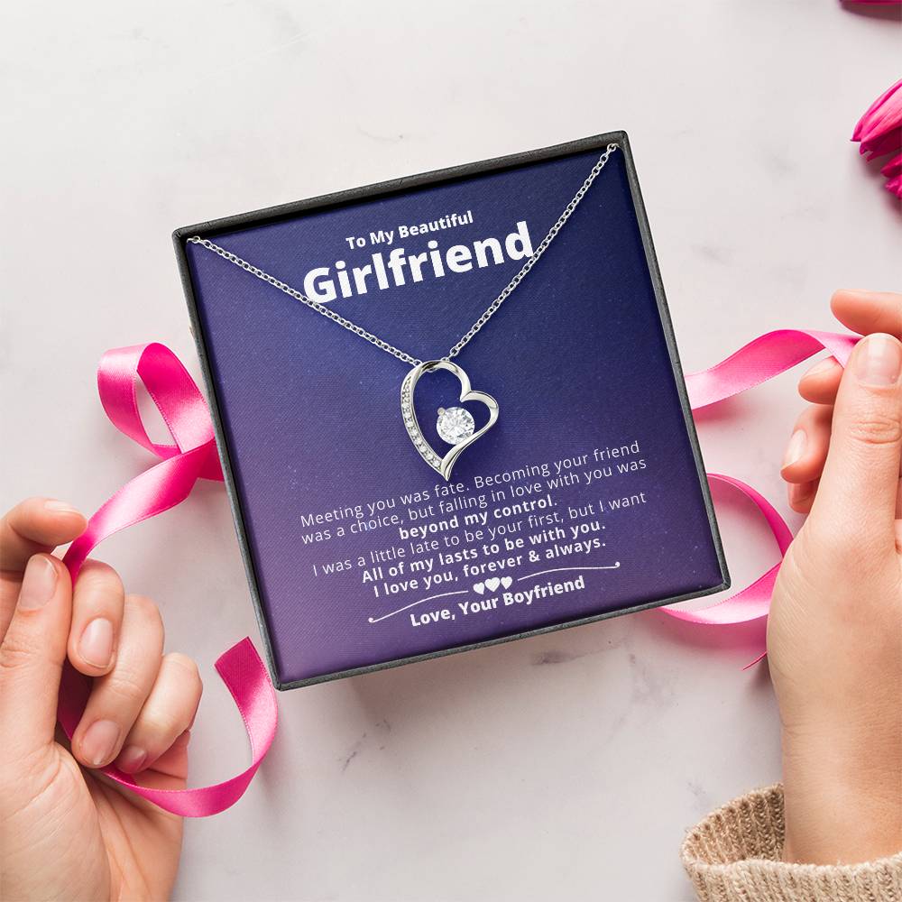 To My Girlfriend - Falling In Love With You - Forever Love Necklace Forever Love Necklace