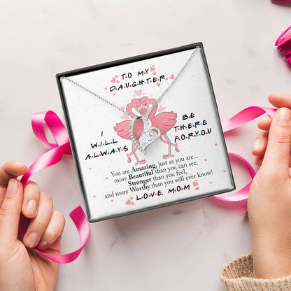 To My Daughter Flower Necklace Love Knot Pendant Cute Gift For You From Your  Gift For Daughter From Mom Daughter Mother Necklace Forever Love Necklace