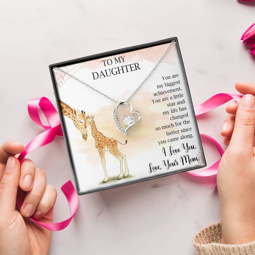 To My Daughter Giraffe Necklace Gift For Daughter From Mom Birthday Gift Graduation Gift Christmas Gift Live Your Dreams Gift For Daughter From Mom Forever Love Necklace