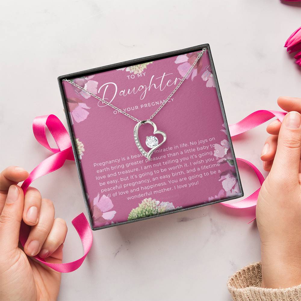 New Mom Baby Shower Gift Mom To Be Gift Congratulations Pregnancy Gift Daughter Baby Shower Gift Gift For Daughter Having Her First Forever Love Necklace