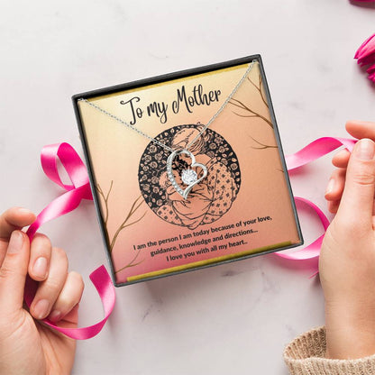 To My Mother I Love You With All My Heart Forever Love Necklace