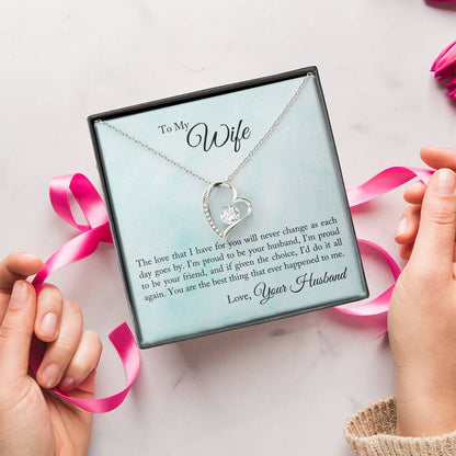 To My Wife I'm Proud To Be Your Husband Forever Love Necklace