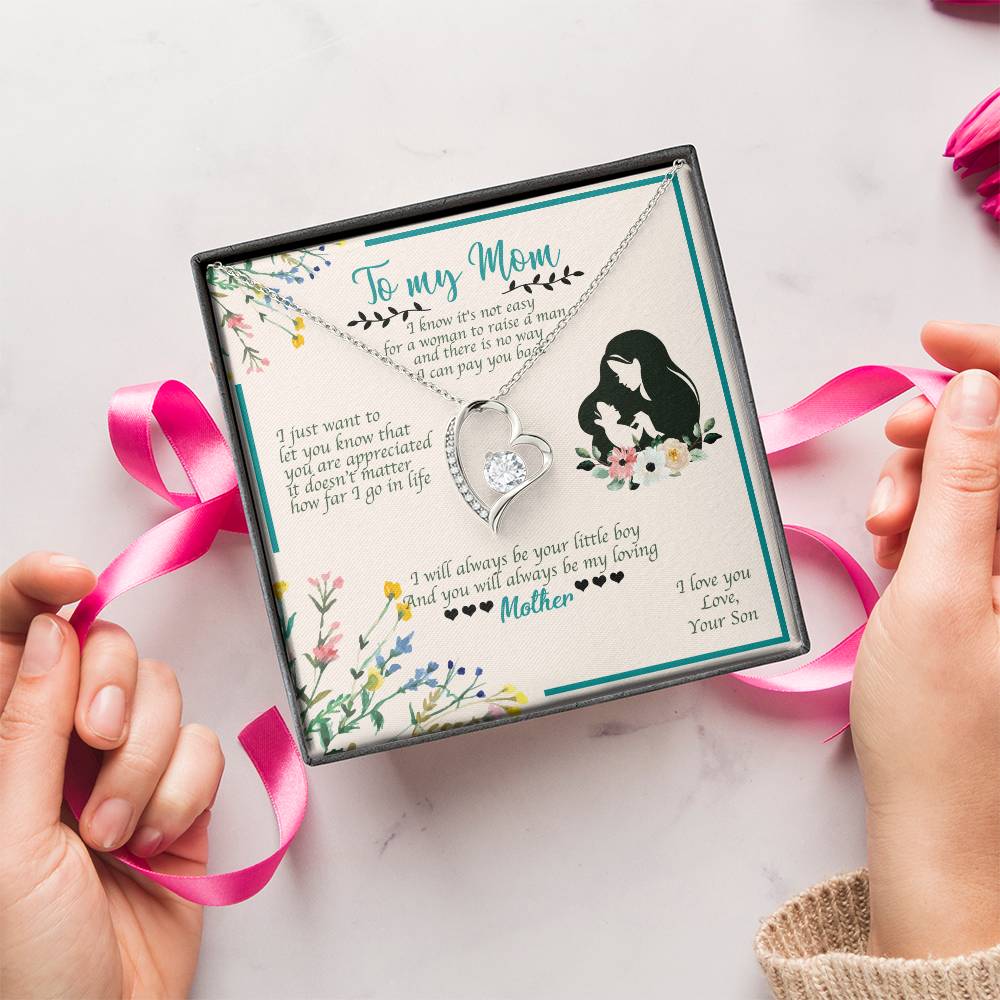To My Mom I Will Always Be Your Little Boy 1 Forever Love Necklace