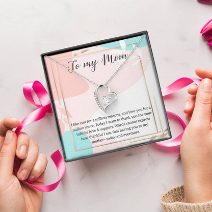 Necklace Gift For Mom To My Mom Necklace Gift For Mom Custom Mom Birthday Necklace Gift My Mom Jewelry Massage Box 1 Forever Love Necklace