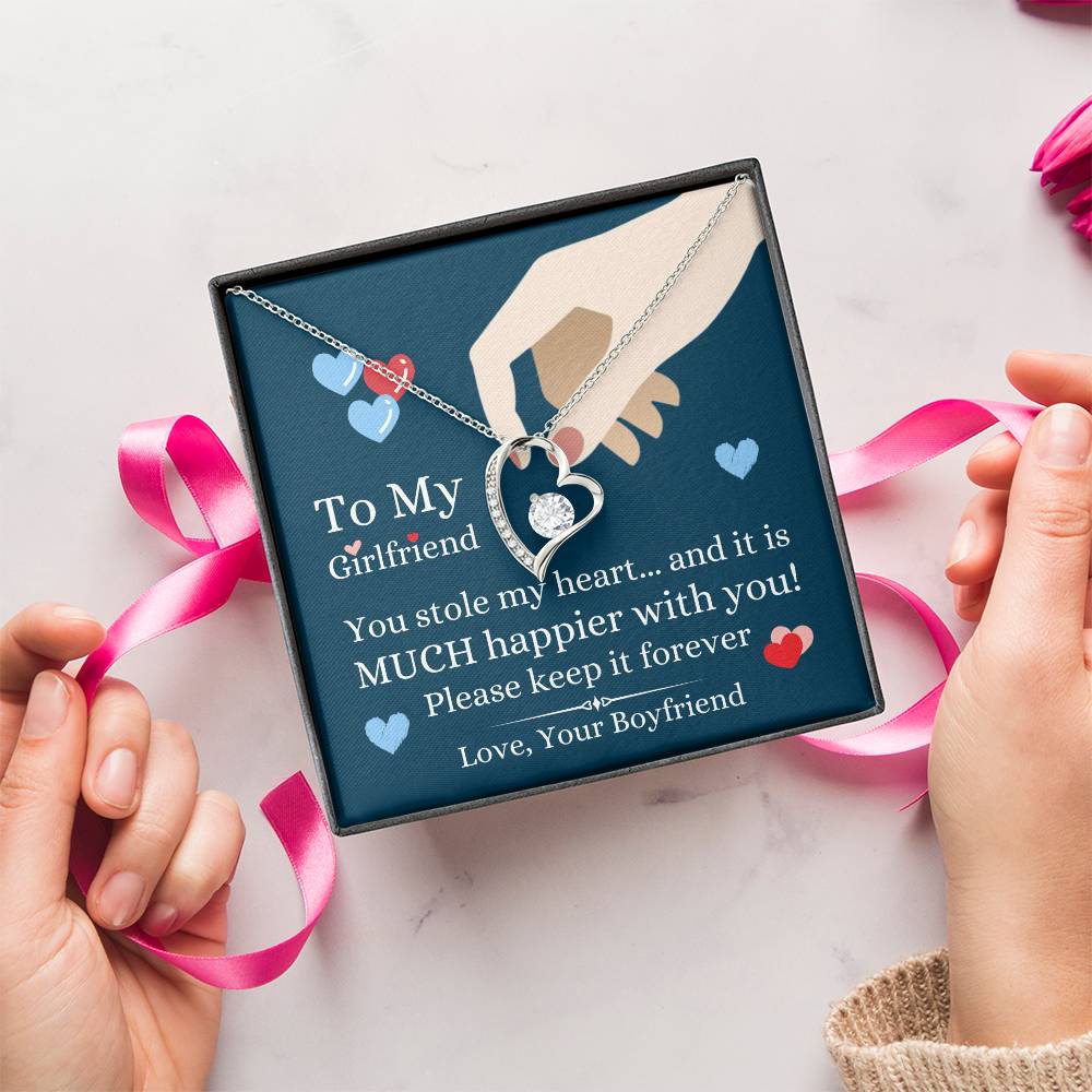 To My Girlfriend  You Stole My Heart Necklace 1 Forever Love Necklace