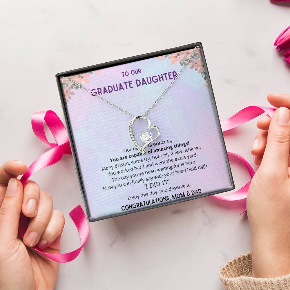 To Our Beautiful Daughter Gift Daughter's Birthday Gift Necklace For Daughter Gift For Daughter Christmas Gift To Daughter Forever Love Necklace