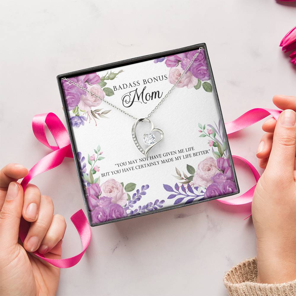 Badass Bonus Mom - Forever Necklace Forever Love Necklace