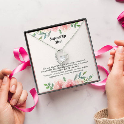 Stepped Up Mom Gift Special Message Card Custom Step Mom Necklace Gift Ss123 1 Forever Love Necklace