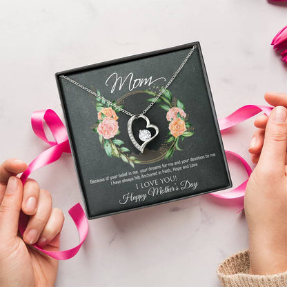 To My Mom Mother Necklace Gift For Mother Xmas Christmas Customize Gift To My Mom 2 1 Forever Love Necklace