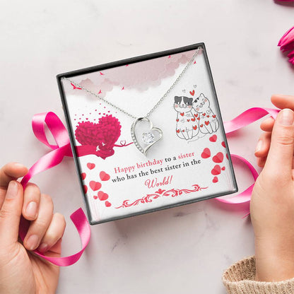 Heart Handmade Necklace For Sister Forever Love Necklace Forever Love Necklace