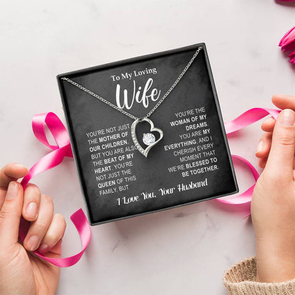 To My Loving Wife - Heart Melt Message  Forever Love Necklace Forever Love Necklace
