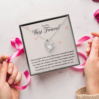Best Friend Gift Best Friend Necklace Best Friend Distance Gifts Best Friend Birthday Gift To My Best Friend Hearts Necklace Forever Love Necklace